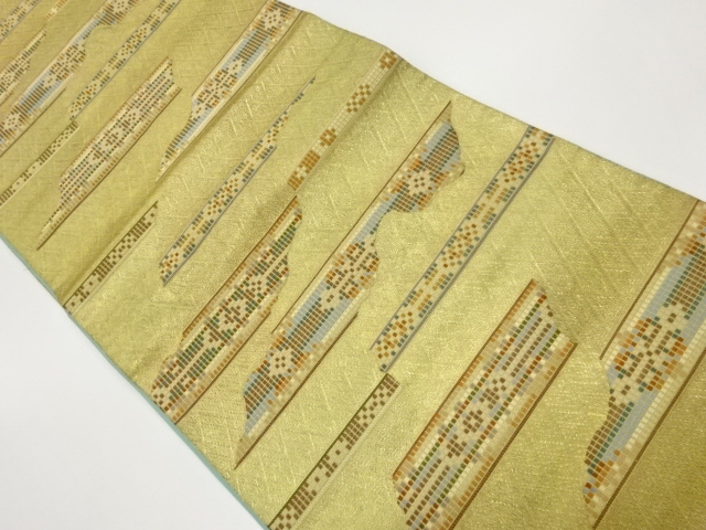 JAPANESE FUKURO OBI / WOVEN ABSTRACT STRIPE